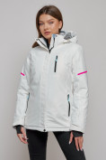 Купить Горнолыжная куртка женская зимняя белого цвета 2002Bl