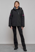 Купить Горнолыжная куртка женская зимняя черного цвета 2002Ch, фото 11