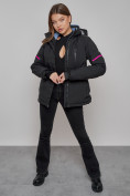 Купить Горнолыжная куртка женская зимняя черного цвета 2002Ch, фото 18