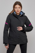 Купить Горнолыжная куртка женская зимняя черного цвета 2002Ch, фото 3