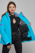 Купить Горнолыжная куртка женская зимняя синего цвета 2002S, фото 10