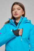 Купить Горнолыжная куртка женская зимняя синего цвета 2002S, фото 6