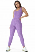 Купить Комбинезон для фитнеса женский фиолетового цвета 2005F