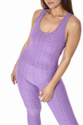 Купить Комбинезон для фитнеса женский фиолетового цвета 2005F, фото 6