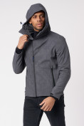 Купить Ветровка softshell мужская с капюшоном серого цвета 2006Sr, фото 2
