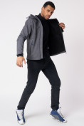 Купить Ветровка softshell мужская с капюшоном серого цвета 2006Sr, фото 11