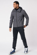 Купить Ветровка softshell мужская с капюшоном серого цвета 2006Sr, фото 14