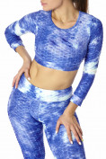 Купить Костюм для фитнеса женский синего цвета 2007S, фото 11