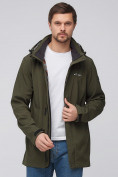 Купить Парка мужская осенняя весенняя softshell цвета хаки 2010Kh, фото 7