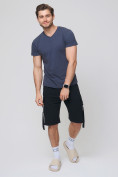Купить Летние шорты трикотажные мужские черного цвета 21005Ch, фото 5