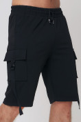 Купить Летние шорты трикотажные мужские черного цвета 21005Ch, фото 13