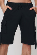 Купить Летние шорты трикотажные мужские черного цвета 21005Ch, фото 14