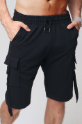 Купить Летние шорты трикотажные мужские черного цвета 21005Ch, фото 15