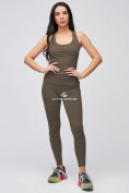 Купить Спортивный костюм для фитнеса женский цвета хаки 21106Kh, фото 3