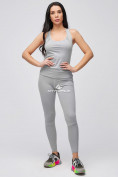 Купить Спортивный костюм для фитнеса женский серого цвета 21106Sr, фото 3
