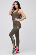 Купить Спортивный костюм для фитнеса женский цвета хаки 21106Kh, фото 2
