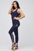 Купить Спортивный костюм для фитнеса женский темно-синего цвета 21106TS, фото 2
