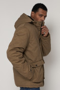 Купить Куртка зимняя мужская классическая стеганная бежевого цвета 2107B, фото 11