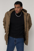 Купить Куртка зимняя мужская классическая стеганная бежевого цвета 2107B, фото 12