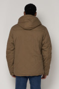Купить Куртка зимняя мужская классическая стеганная бежевого цвета 2107B, фото 9