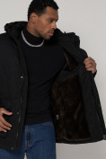 Купить Куртка зимняя мужская классическая стеганная черного цвета 2107Ch, фото 12