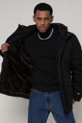 Купить Куртка зимняя мужская классическая стеганная черного цвета 2107Ch, фото 13