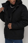 Купить Куртка зимняя мужская классическая стеганная черного цвета 2107Ch, фото 8