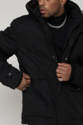 Купить Куртка зимняя мужская классическая стеганная черного цвета 2107Ch, фото 9