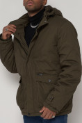 Купить Куртка зимняя мужская классическая стеганная цвета хаки 2107Kh, фото 10
