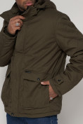 Купить Куртка зимняя мужская классическая стеганная цвета хаки 2107Kh, фото 11