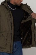 Купить Куртка зимняя мужская классическая стеганная цвета хаки 2107Kh, фото 13