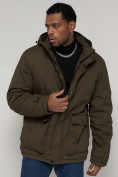 Купить Куртка зимняя мужская классическая стеганная цвета хаки 2107Kh, фото 9
