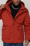 Купить Куртка зимняя мужская классическая стеганная оранжевого цвета 2107O, фото 10