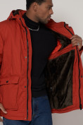 Купить Куртка зимняя мужская классическая стеганная оранжевого цвета 2107O, фото 13