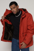 Купить Куртка зимняя мужская классическая стеганная оранжевого цвета 2107O, фото 14