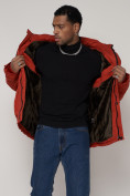 Купить Куртка зимняя мужская классическая стеганная оранжевого цвета 2107O, фото 15