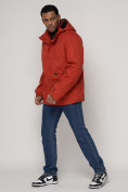 Купить Куртка зимняя мужская классическая стеганная оранжевого цвета 2107O, фото 2