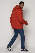 Купить Куртка зимняя мужская классическая стеганная оранжевого цвета 2107O, фото 4