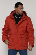 Купить Куртка зимняя мужская классическая стеганная оранжевого цвета 2107O, фото 6