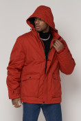 Купить Куртка зимняя мужская классическая стеганная оранжевого цвета 2107O, фото 9