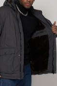 Купить Куртка зимняя мужская классическая стеганная серого цвета 2107Sr, фото 12