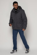 Купить Куртка зимняя мужская классическая стеганная серого цвета 2107Sr, фото 2