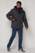 Купить Куртка зимняя мужская классическая стеганная серого цвета 2107Sr, фото 3