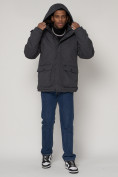 Купить Куртка зимняя мужская классическая стеганная серого цвета 2107Sr, фото 5