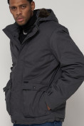 Купить Куртка зимняя мужская классическая стеганная серого цвета 2107Sr, фото 7