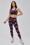 Купить Спортивный костюм для фитнеса женский темно-фиолетового цвета 21102TF, фото 4