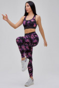 Купить Спортивный костюм для фитнеса женский темно-фиолетового цвета 21102TF, фото 13