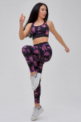 Купить Спортивный костюм для фитнеса женский темно-фиолетового цвета 21102TF, фото 14