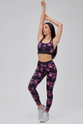 Купить Спортивный костюм для фитнеса женский темно-фиолетового цвета 21102TF, фото 17