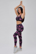 Купить Спортивный костюм для фитнеса женский темно-фиолетового цвета 21102TF